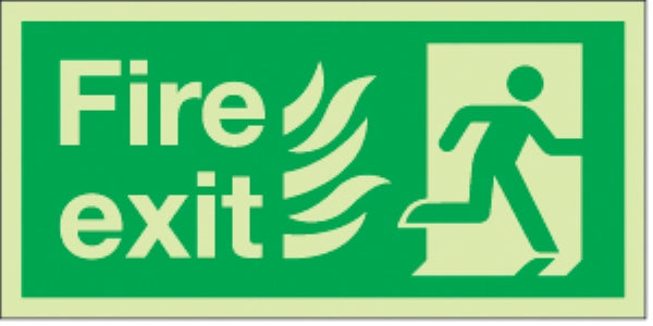 fire exit flames man