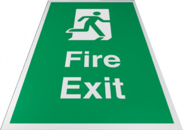 fire exit floor sign