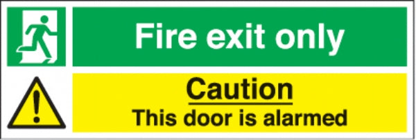 fire exit only - caution this door is alarmed