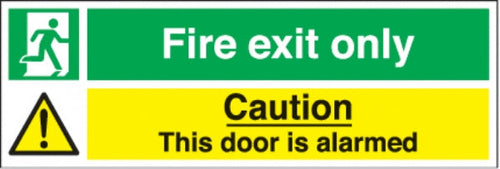 fire exit only - caution this door is alarmed