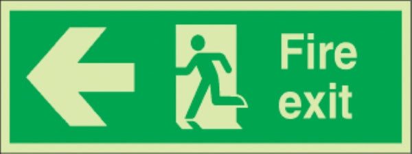 fire exit running man/arrow left