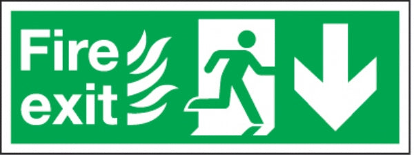 fire exit/running man arrow down