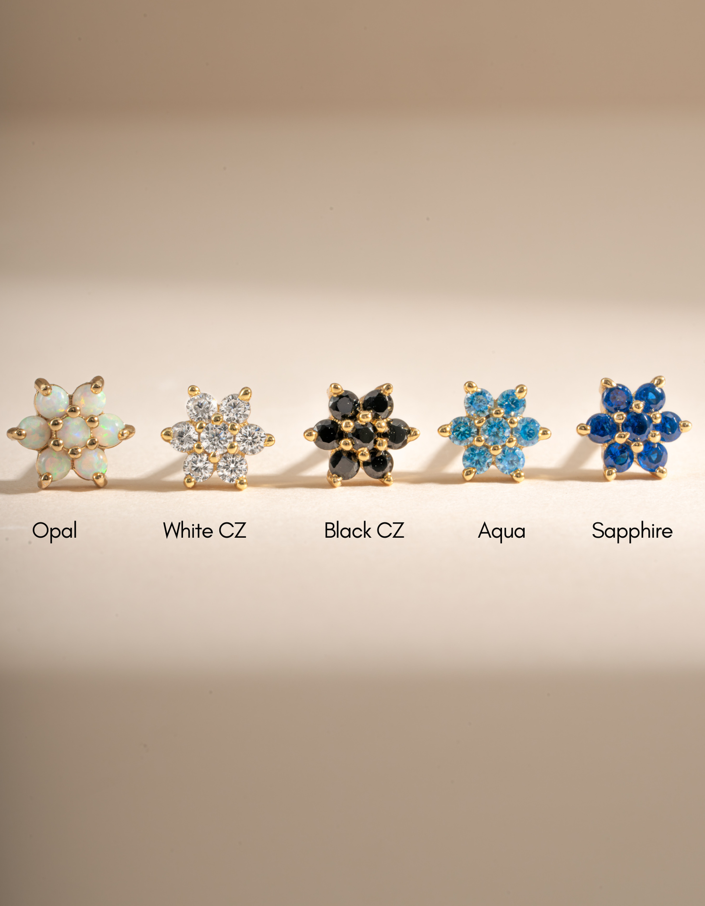 Sapphire Flower Studs