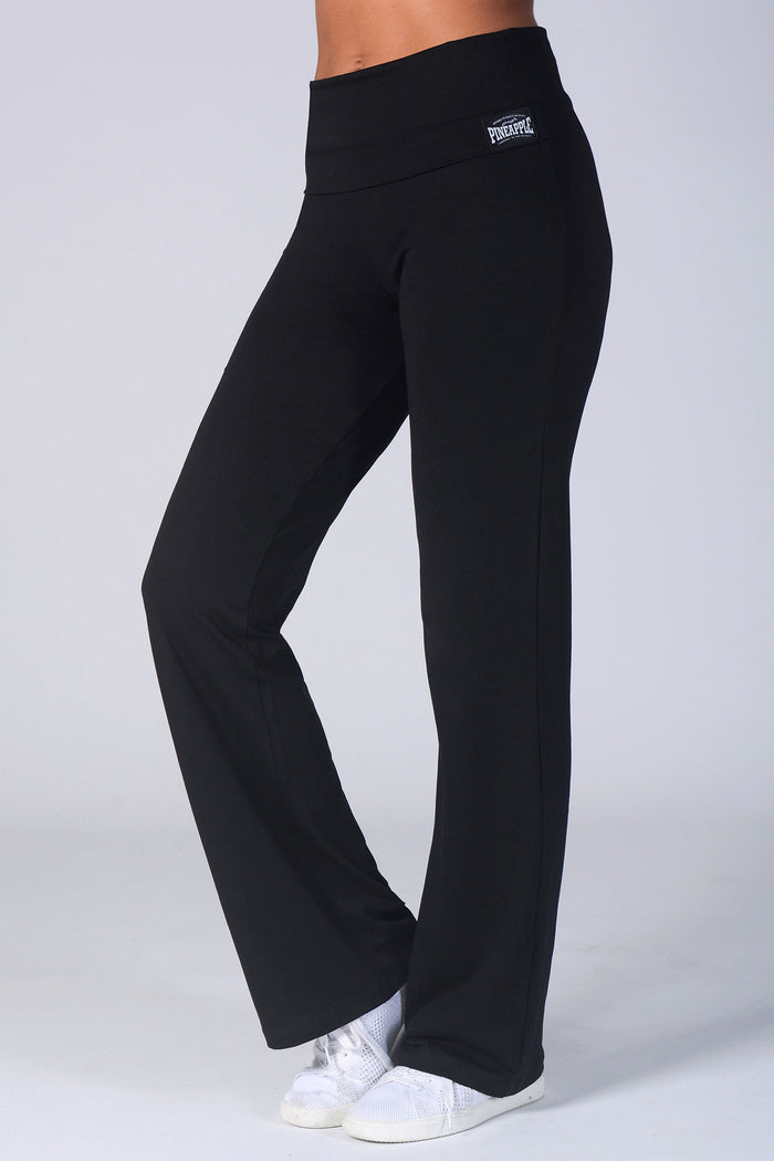 Woman wearing Pineapple black Fold Down Waist Jersey Trousers