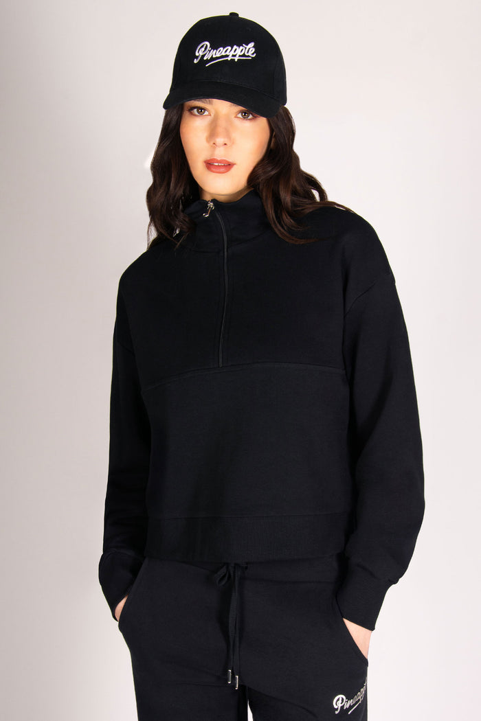 Funnel Neck Half Zip Sweatshirt