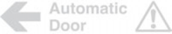glass awareness automatic door arrow left