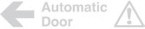 glass awareness automatic door arrow left