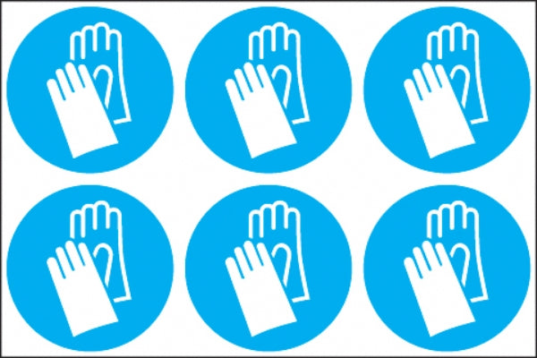 Gloves symbol  (24 pack) 6 to sheet