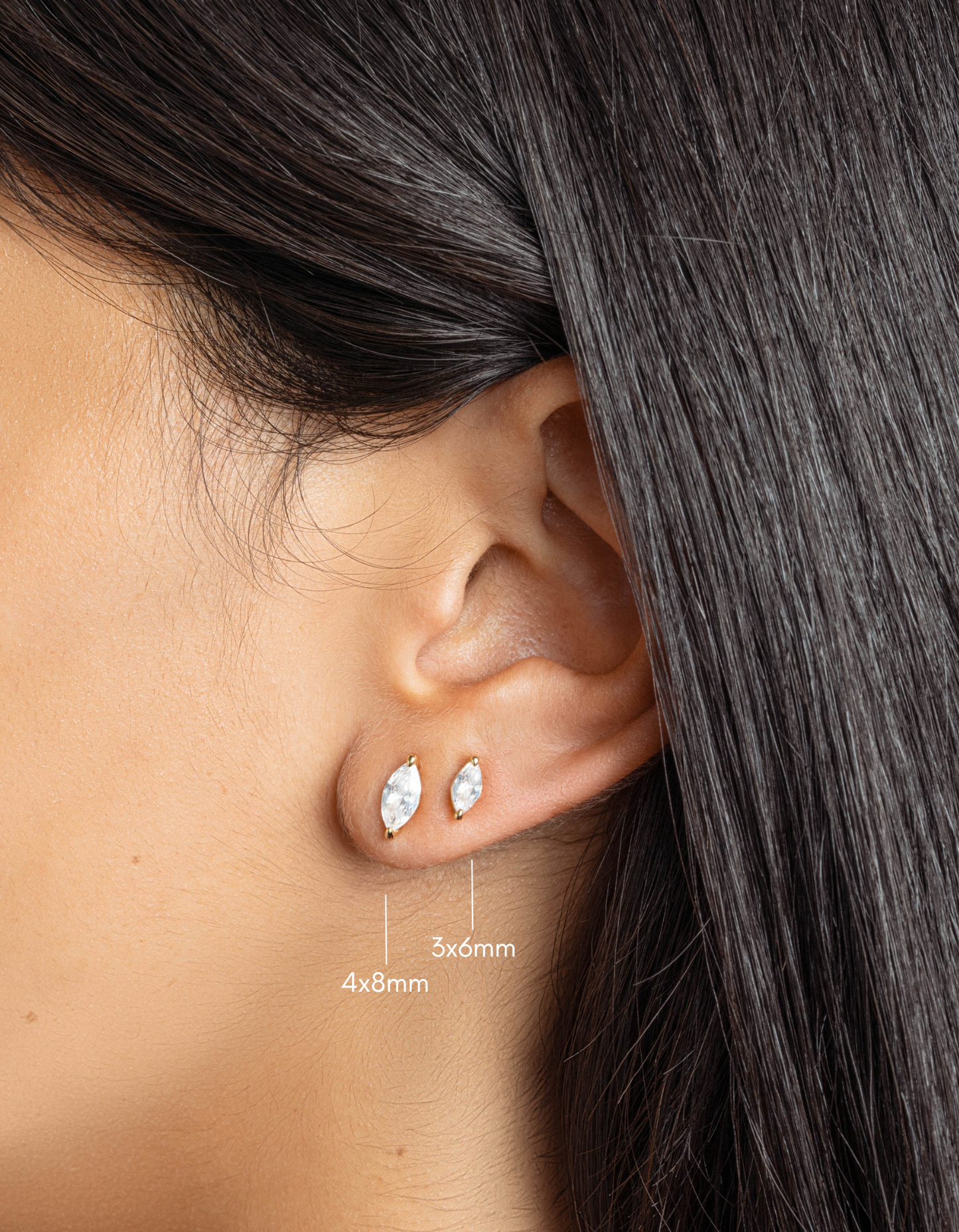 3x6mm Marquise Studs