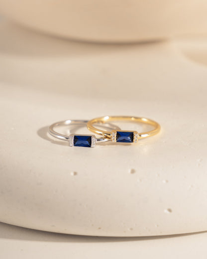 Sapphire Simple Baguette Ring