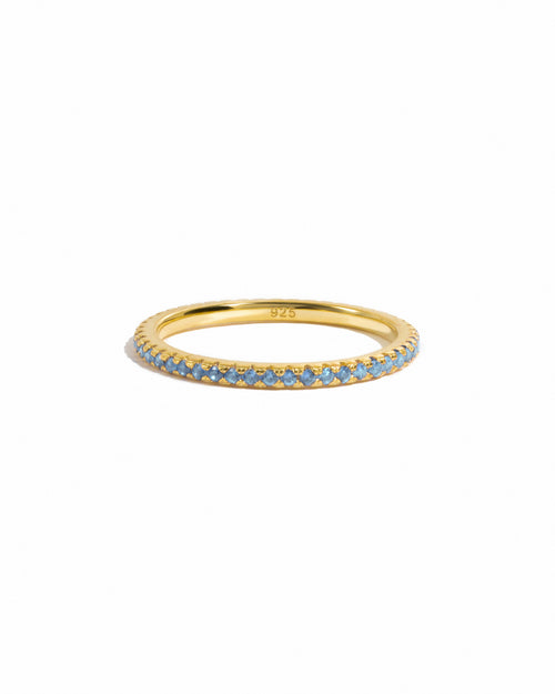 Blue Topaz Birthstone Eternity Ring