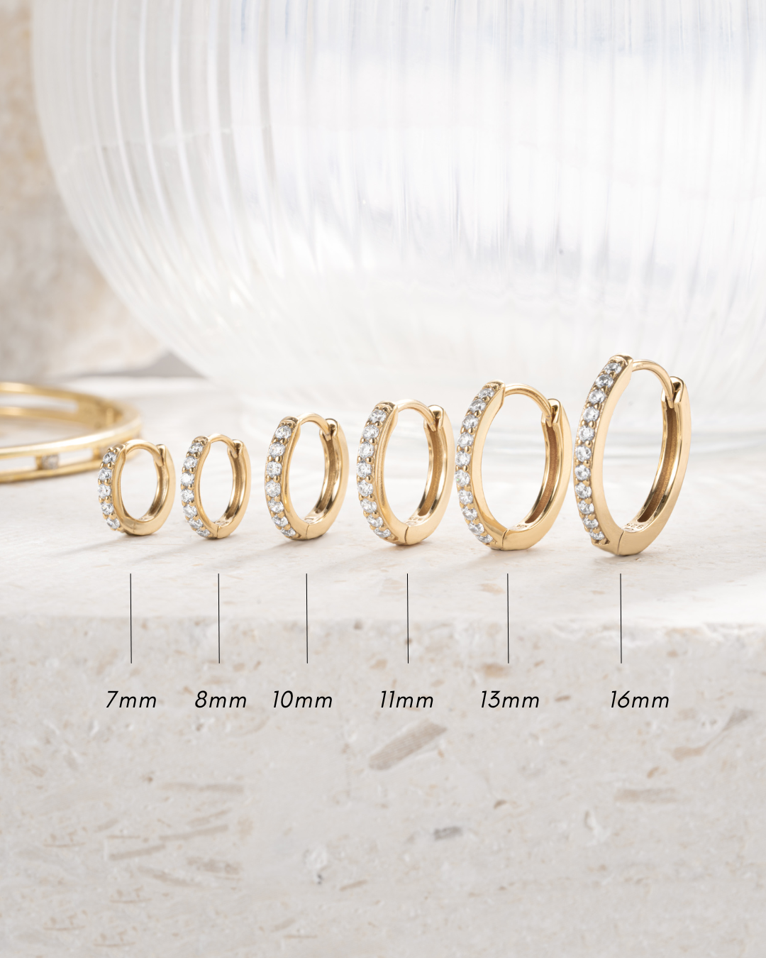 11mm Diamond Huggies (Multiple Sizes Available)