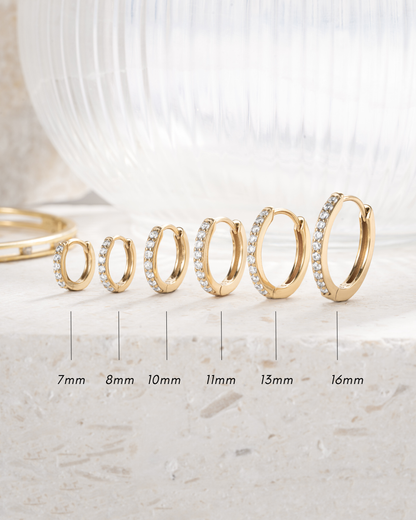 11mm Diamond Huggies (Multiple Sizes Available)