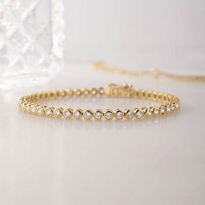 Round Bezel Tennis Bracelet