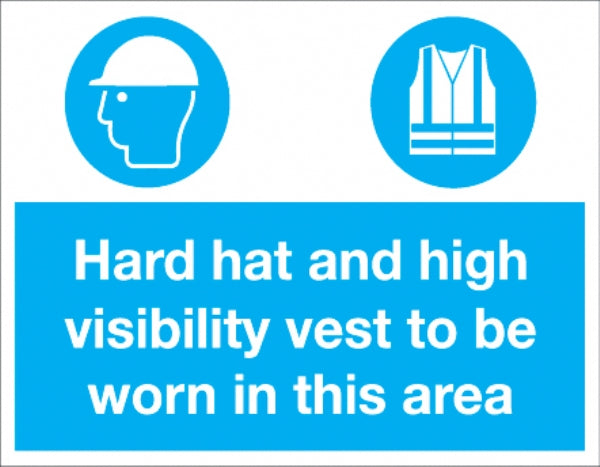 Hard hat & high visibility vest..
