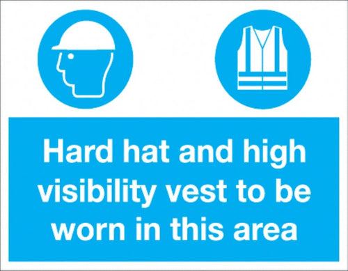 Hard hat & high visibility vest..