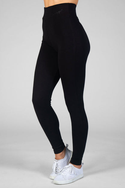 Woman wearing Pineapple black High Waist Leggings