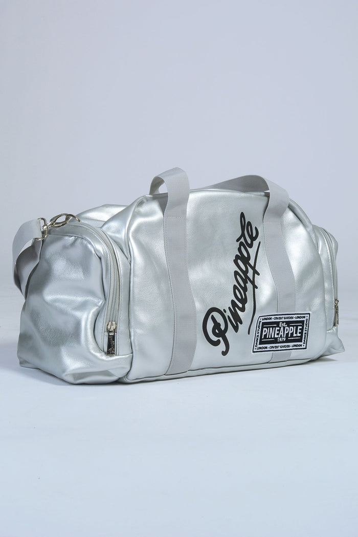 Silver Covent Garden Dancer Messenger Bag with logo design
