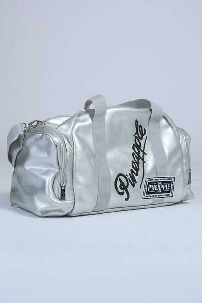 Silver Covent Garden Dancer Messenger Bag with logo design