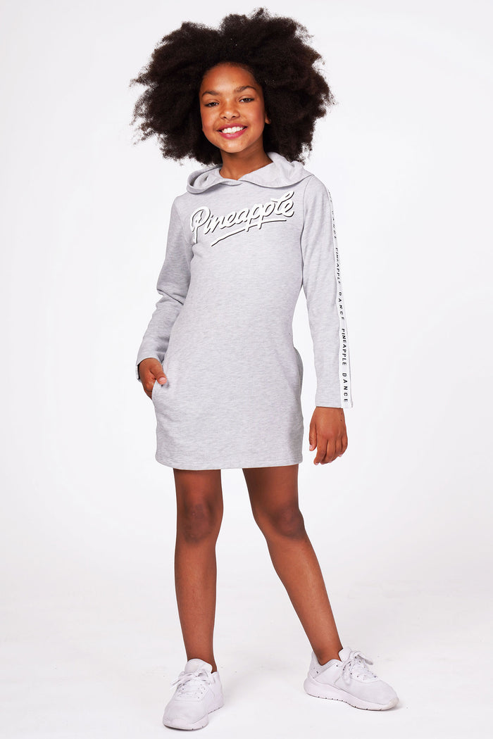 Girl wearing Pineapple Grey Hoodie Dress