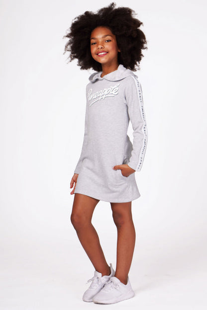 Girl wearing Pineapple Grey Hoodie Dress