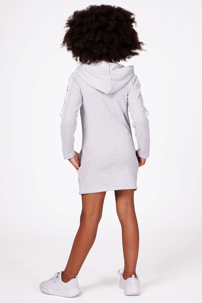 Girl wearing Pineapple Grey Hoodie Dress