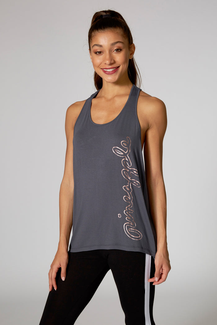 Woman wearing Pineapple Charcoal Jacquard Vest