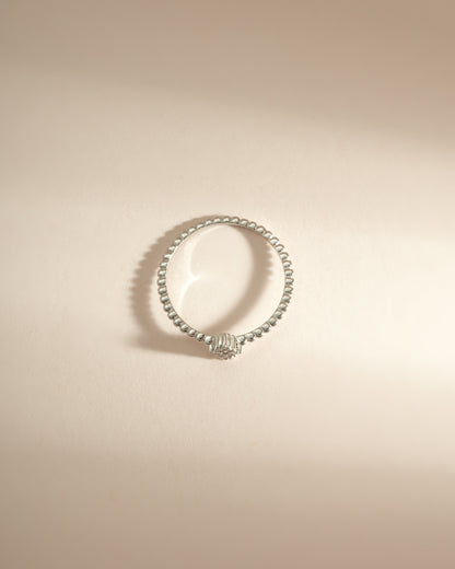 Beaded CZ Kite Ring