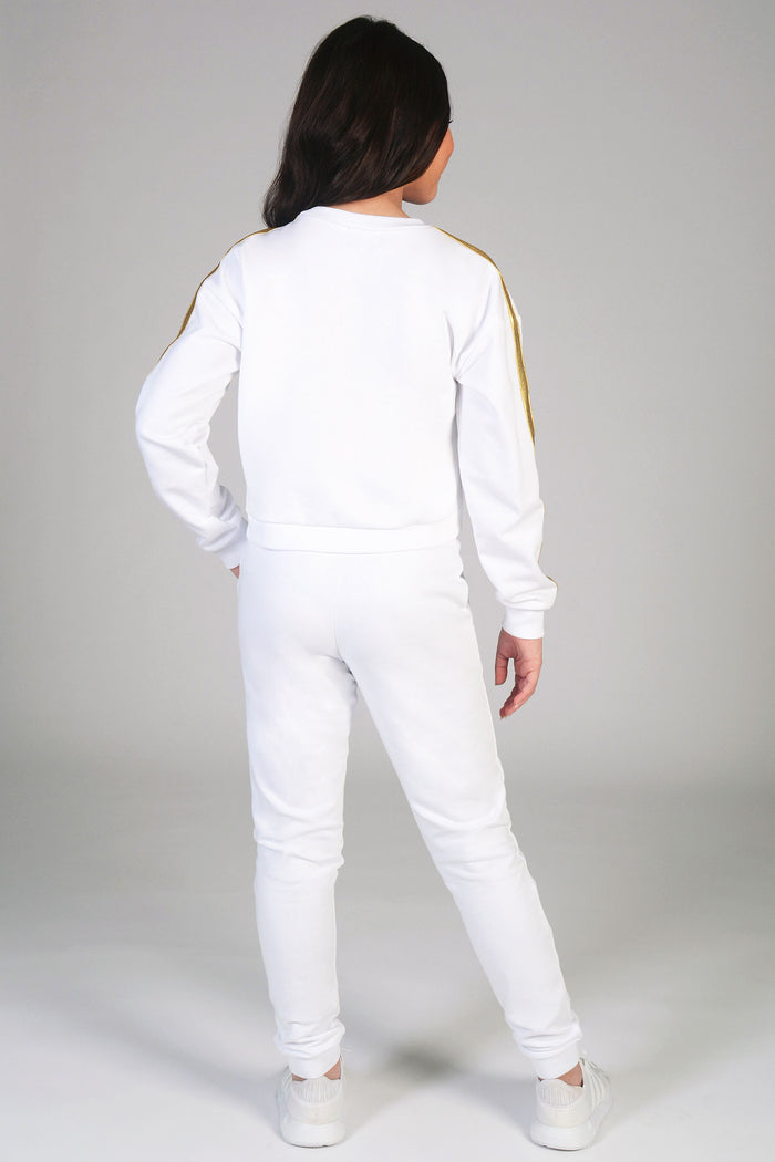 Pineapple white joggers for girls with matching white jumper