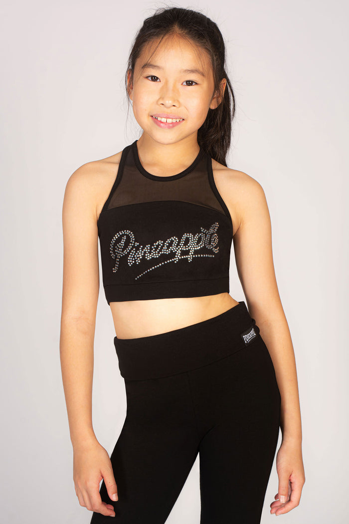 The ultimate black crop top for young dancers by Pineapple