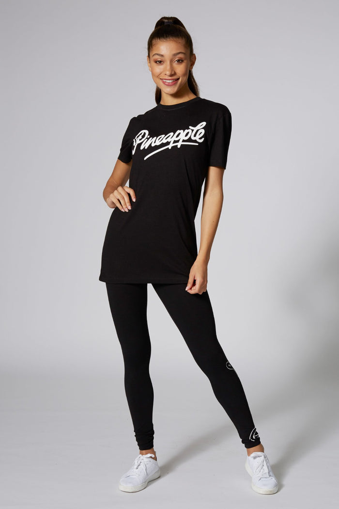 Woman wearing Pineapple Black Logo T-Shirt