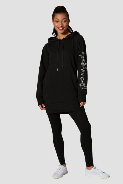 Woman wearing Pineapple Blue Loopback Long Hoodie