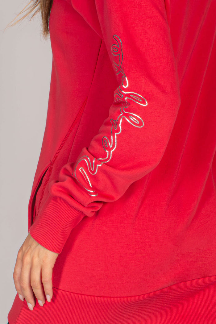 Women's red Christmas hoodie by Pineapple Dance Studios!