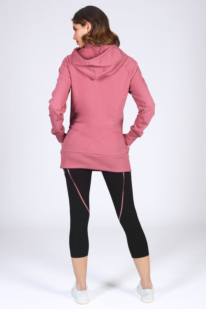 Athleisure hoodie for women in longline shape