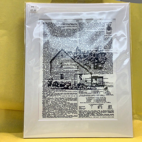 Matted Noah Webster House Dictionary Print