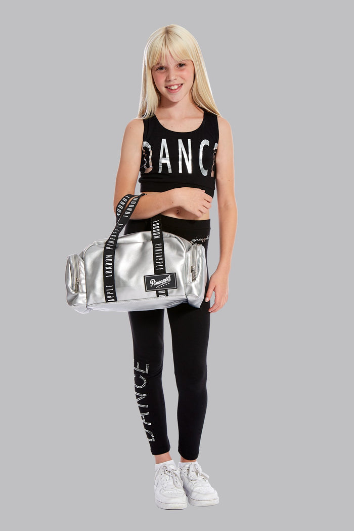 Girl carrying Mini Silver Covent Garden Dancer Bag