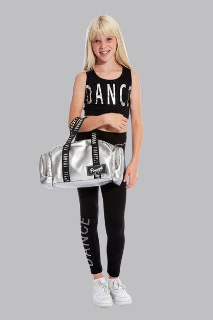 Girl carrying Mini Silver Covent Garden Dancer Bag