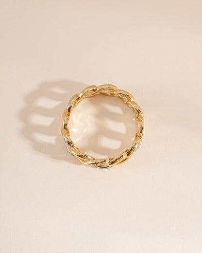 Mixed Metal Pavé Chain Ring