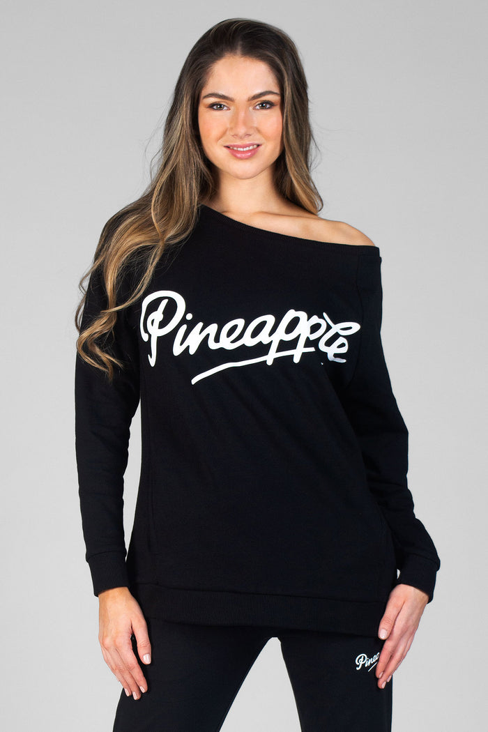 Woman wearing Pineapple black Monster Sweatshirt
