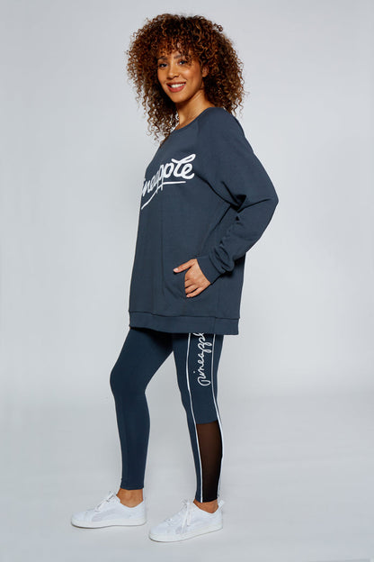 Woman wearing Charcoal Monster Sweater