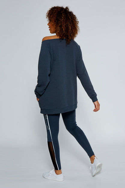 Woman wearing Charcoal Monster Sweater