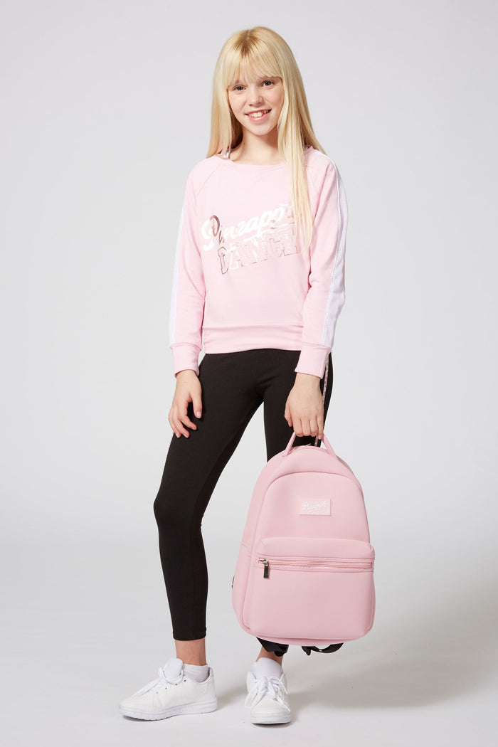 Girl carrying Neoprene Backpack