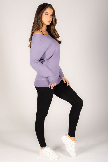 Off Shoulder Longline Sweat Top