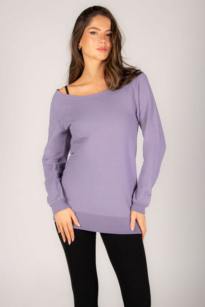 Off Shoulder Longline Sweat Top