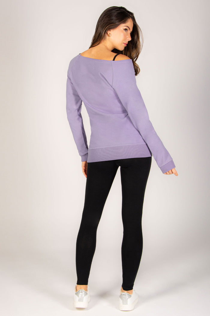 Off Shoulder Longline Sweat Top