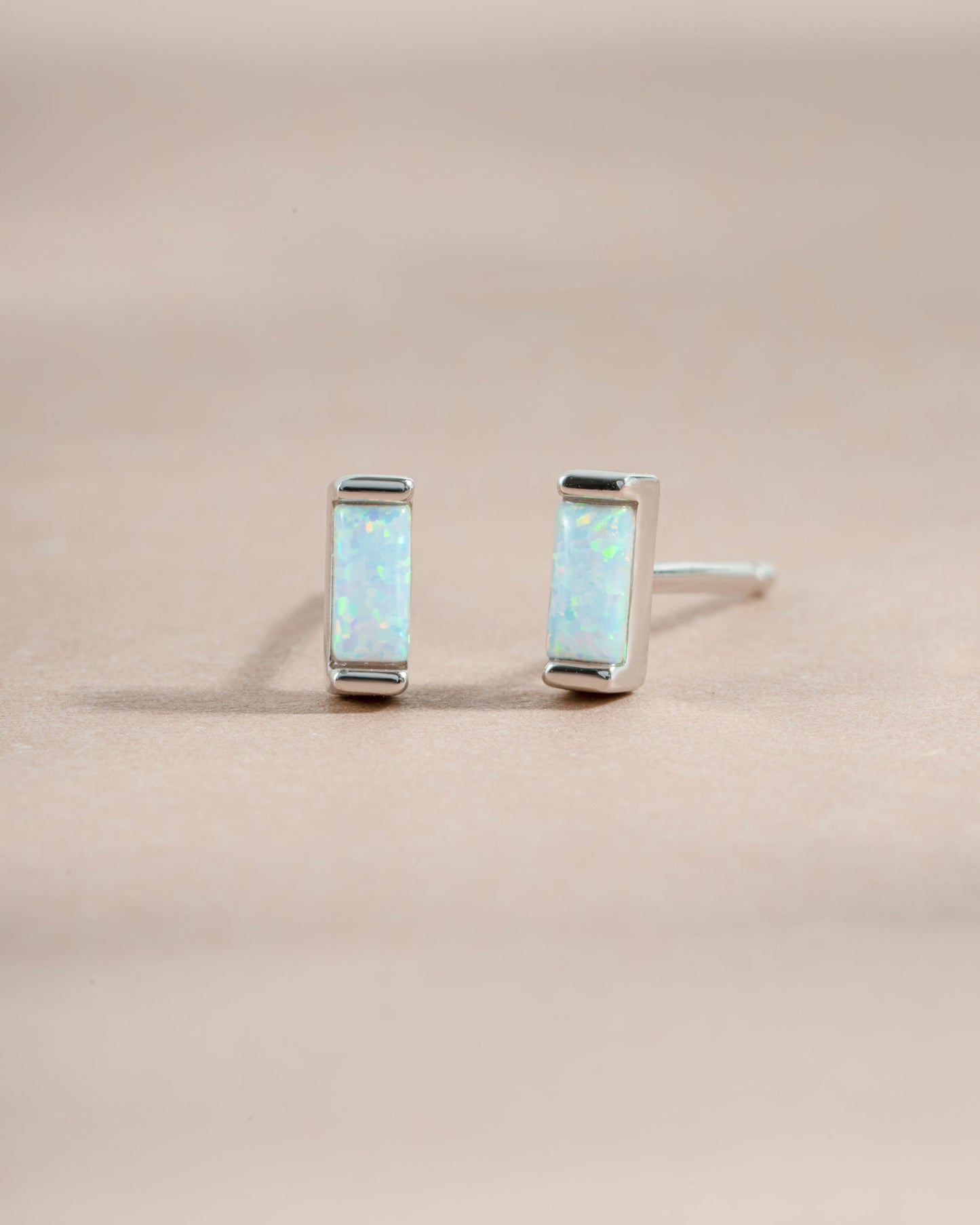 Opal Baguette Stud Earrings