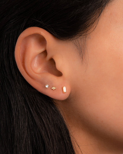 Opal Baguette Stud Earrings
