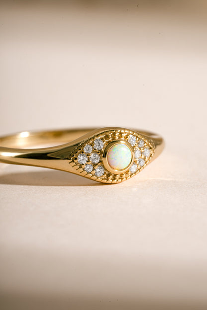 Opal Evil Eye Ring