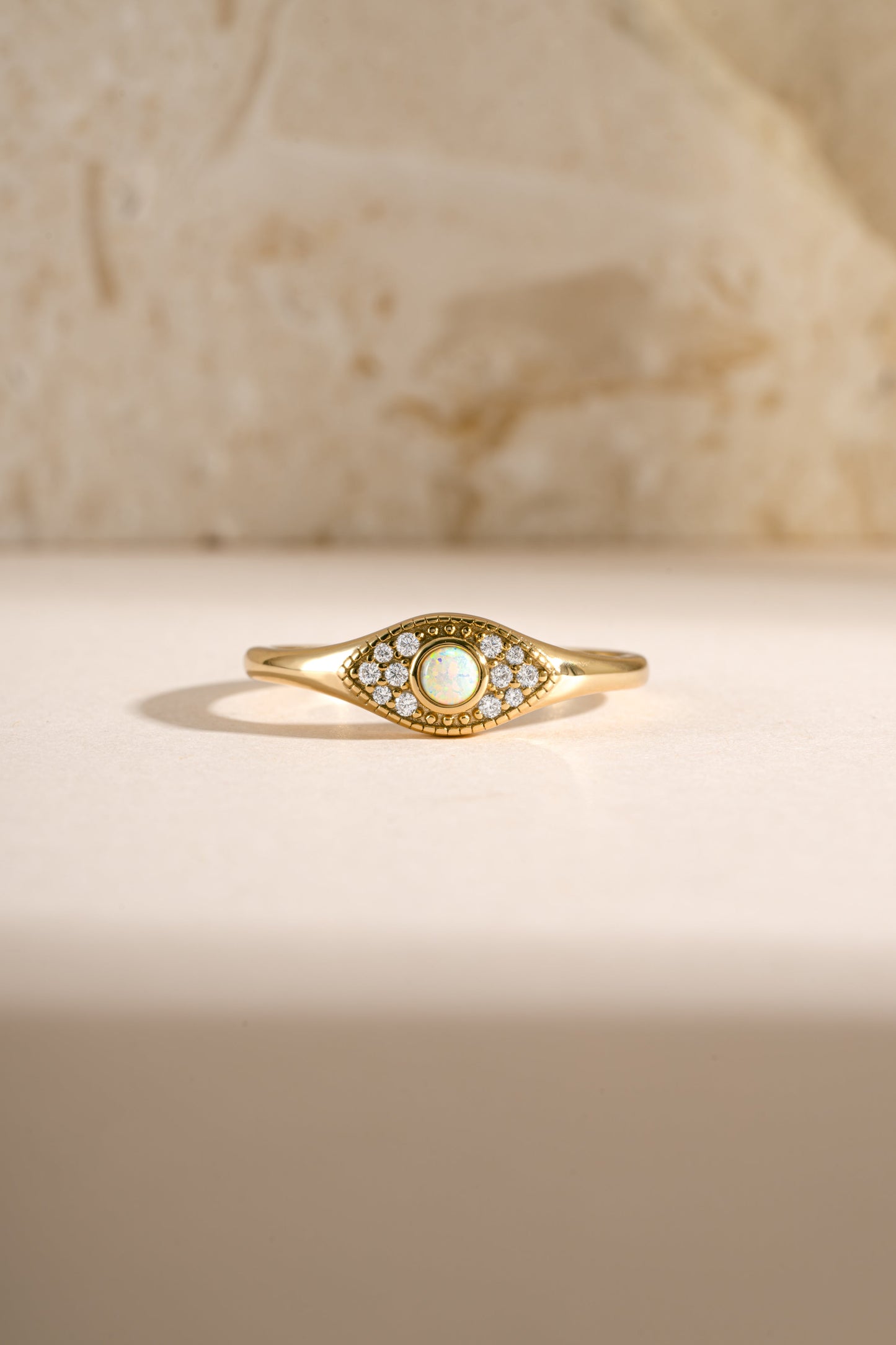 Opal Evil Eye Ring