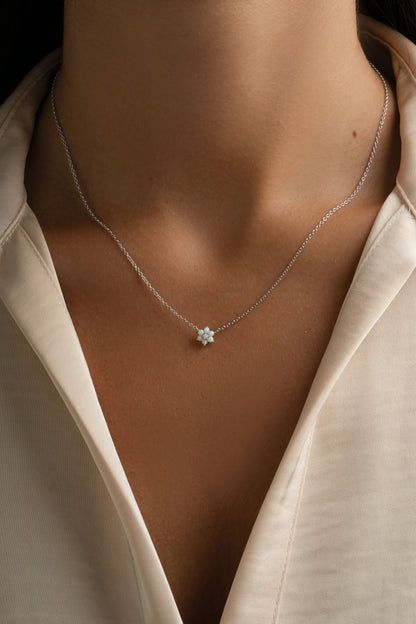 Opal Flower Necklace
